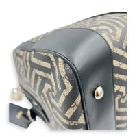 GG Caleido Beige Ebony Duffle Bag in Coated Canvas, Silver hardware