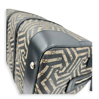 GG Caleido Beige Ebony Duffle Bag in Coated Canvas, Silver hardware