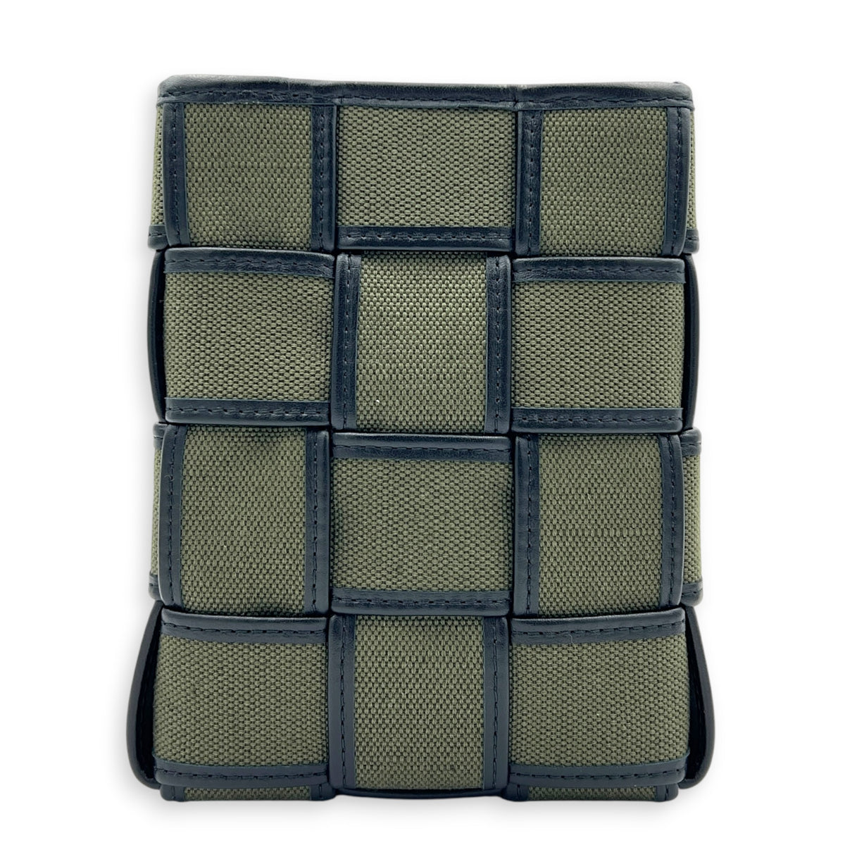 Cassette Vertical Khaki Crossbody Bag in Canvas,  hardware