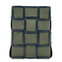 Cassette Vertical Khaki Crossbody Bag in Canvas,  hardware