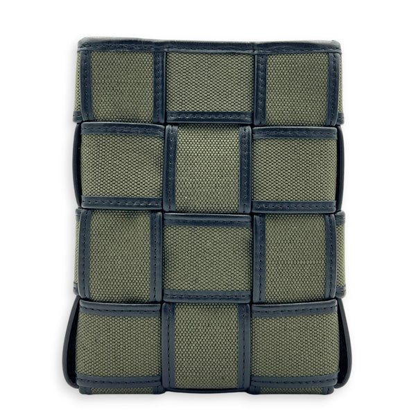 Cassette Vertical Khaki Crossbody Bag in Canvas,  hardware