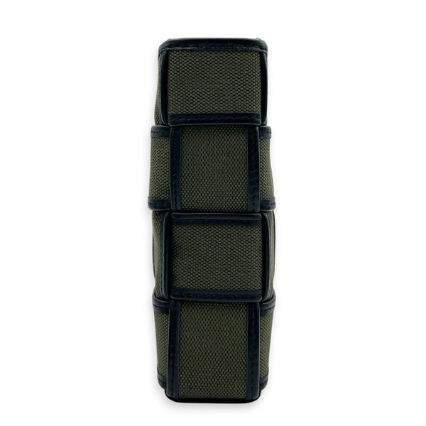 Cassette Vertical Khaki Crossbody Bag in Canvas,  hardware