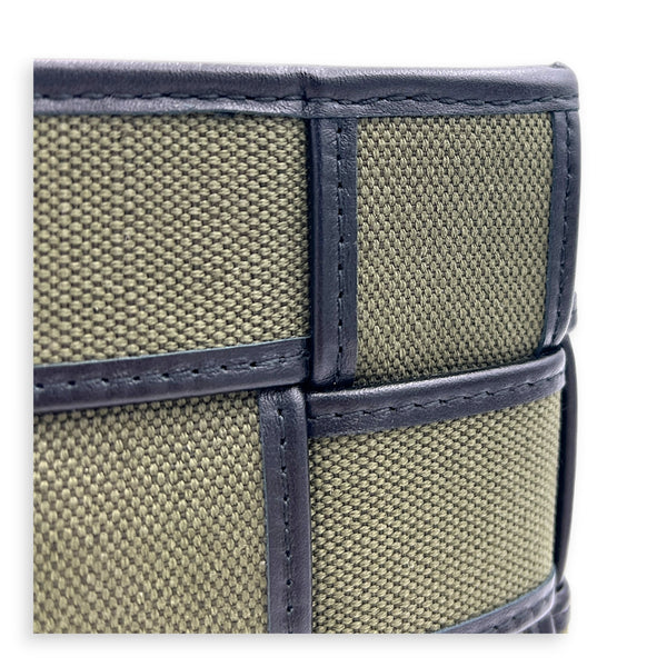 Cassette Vertical Khaki Crossbody Bag in Canvas,  hardware