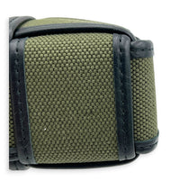 Cassette Vertical Khaki Crossbody Bag in Canvas,  hardware