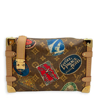 Side Trunk MM Flight Mode Top Handle Bag in Coated Canvas, Gold hardware