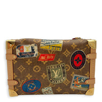 Side Trunk MM Flight Mode Top Handle Bag in Coated Canvas, Gold hardware