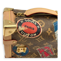 Side Trunk MM Flight Mode Top Handle Bag in Coated Canvas, Gold hardware