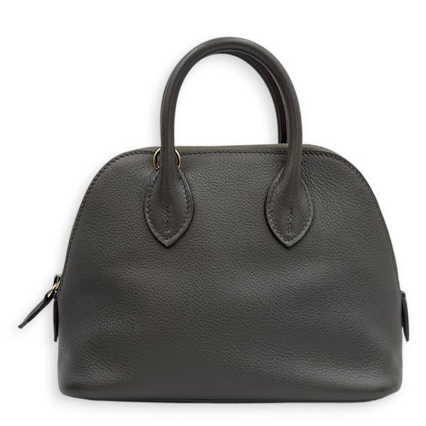Bolide Mini Gris Etain Top Handle Bag in Evercolor, Gold hardware