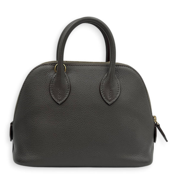Bolide Mini Gris Etain Top Handle Bag in Evercolor, Gold hardware