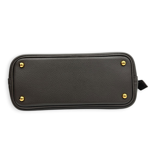 Bolide Mini Gris Etain Top Handle Bag in Evercolor, Gold hardware