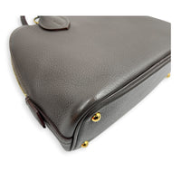 Bolide Mini Gris Etain Top Handle Bag in Evercolor, Gold hardware