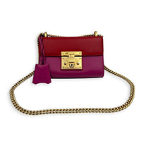 Padlock Small Red/Pink Shoulder Bag in Calfskin, Gold hardware