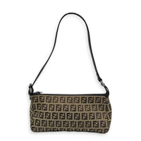 FF Zucca Clutch Brown in Canvas, Gunmetal hardware