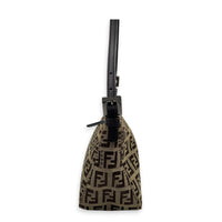 FF Zucca Clutch Brown in Canvas, Gunmetal hardware