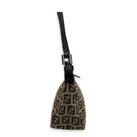 FF Zucca Clutch Brown in Canvas, Gunmetal hardware