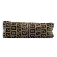 FF Zucca Clutch Brown in Canvas, Gunmetal hardware