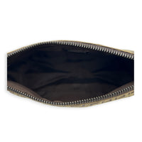 FF Zucca Clutch Brown in Canvas, Gunmetal hardware