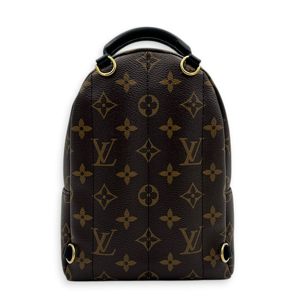 Palm Springs Backpack Mini Monogram in Monogram Coated Canvas, Gold hardware