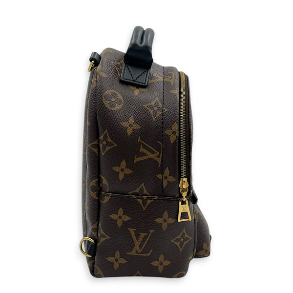 Palm Springs Backpack Mini Monogram in Monogram Coated Canvas, Gold hardware