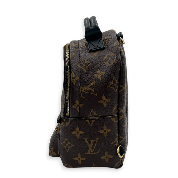 Palm Springs Backpack Mini Monogram in Monogram Coated Canvas, Gold hardware