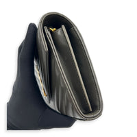 Cassandra Wallet On Chain Dark Khaki / Olive Green in Lambskin, Gold hardware