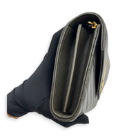 Cassandra Wallet On Chain Dark Khaki / Olive Green in Lambskin, Gold hardware