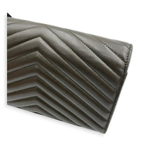 Cassandra Wallet On Chain Dark Khaki / Olive Green in Lambskin, Gold hardware