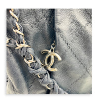 Ultra Stitch Blue (Retouched) Shoulder Bag in Calfskin, Silver hardware