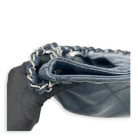 Ultra Stitch Blue (Retouched) Shoulder Bag in Calfskin, Silver hardware