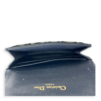Saddle Card Holder Beige and Black Dior Oblique in Jacquard, Gold hardware