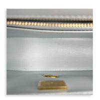 CC Mini Rectangle Pearl Crush Light Blue Shoulder Bag in Lambskin, Gold hardware