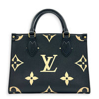 OnTheGo Tote Bag PM Black/Beige in Monogram Empreinte Leather, Gold hardware