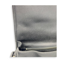 Travel Messenger Black in Saffiano Leather, Silver hardware