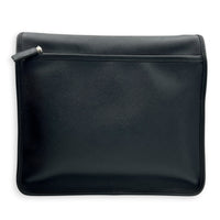Travel Messenger Black in Saffiano Leather, Silver hardware