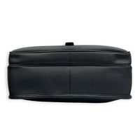 Travel Messenger Black in Saffiano Leather, Silver hardware
