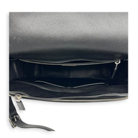 Travel Messenger Black in Saffiano Leather, Silver hardware