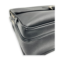 Travel Messenger Black in Saffiano Leather, Silver hardware