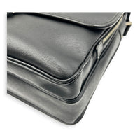 Travel Messenger Black in Saffiano Leather, Silver hardware