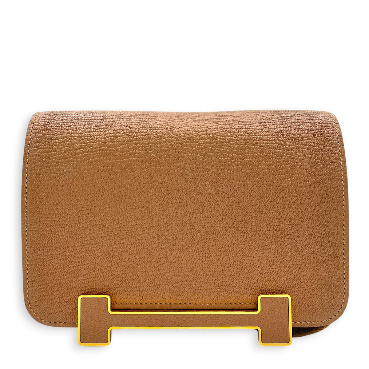 Geta Quebracho Crossbody Bag in Chevre Mysore, Gold hardware