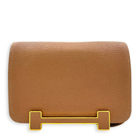 Geta Quebracho Crossbody Bag in Chevre Mysore, Gold hardware