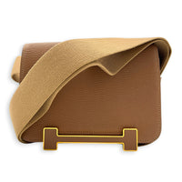 Geta Quebracho Crossbody Bag in Chevre Mysore, Gold hardware