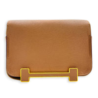 Geta Quebracho Crossbody Bag in Chevre Mysore, Gold hardware