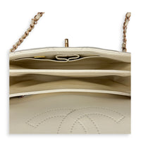 Trendy CC Small White Top Handle Bag in Lambskin, Rose Gold hardware
