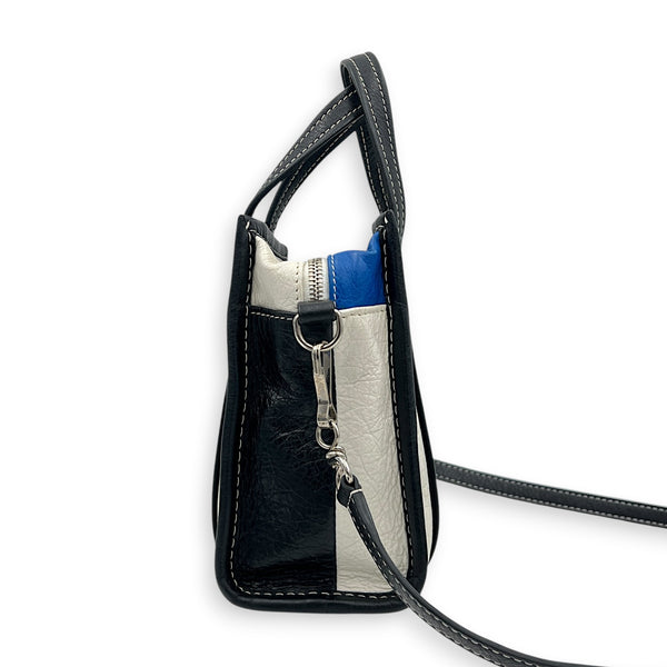 Bazar Shopper XS Multi-colour Top Handle Bag in Calfskin, Silver hardware