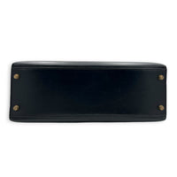 Sellier Kelly 32 Black Top Handle Bag in Box, Gold hardware