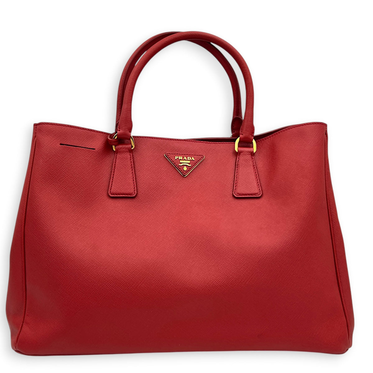 Galleria Top Handle Bag Red in Saffiano Leather, Gold hardware