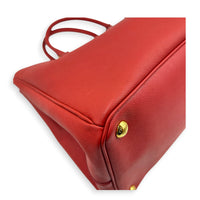 Galleria Top Handle Bag Red in Saffiano Leather, Gold hardware