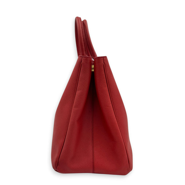 Galleria Top Handle Bag Red in Saffiano Leather, Gold hardware