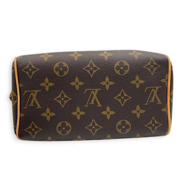 Speedy Bandouliere Top Handle Bag 20 Brown in Monogram Coated Canvas, Gold hardware