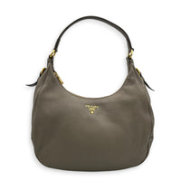 Logo Shoulder Bag Beige in Calfskin